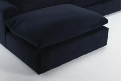 Utopia Modular Twilight 4 Piece Velvet Sectional With Left Arm Facing Chaise -Furniture Store 313960 blue fabric living room set detail 47