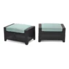 Sagrada Outdoor Ottomans With Spa Blue Sunbrella Cushions Set Of 2 -Furniture Store 314272 brown metal ottoman signature 01