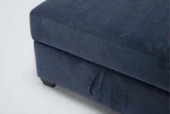 Colby Navy 128" 3 Piece Sectional With Left Arm Facing Chaise & Right Arm Facing Corner Chaise & Storage Ottoman -Furniture Store 314705 blue fabric living room set detail 46