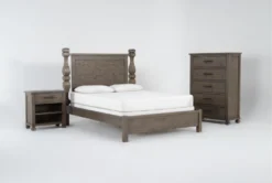 Caden California King 3 Piece Bedroom Set With Chest Of Drawers + 1 Drawer Nightstand