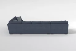 Santo Foam Chenille 181" 4 Piece Sectional With Left Arm Facing Oversized Chaise -Furniture Store 315372 blue fabric living room set side 21