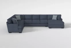 Santo Foam Chenille 181" 4 Piece Sectional With Right Arm Facing Oversized Chaise