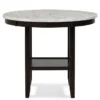 Leslie 46" Faux Marble Round Counter Table 2 Leslie 46" Faux Marble Round Counter Table -Furniture Store 315417 black acrylic dining table signature 01
