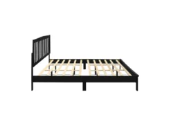 Leo Black King Platform Bed -Furniture Store 315520 black wood bed side 14