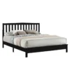 Leo Black King Platform Bed -Furniture Store 315520 black wood bed signature 01