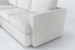 Basil Porcelain 98" 3 Piece Sectional & Ottoman -Furniture Store 316258 beige fabric living room set detail 46