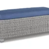 Peninsula Grey Outdoor Bench With Blue Cushion -Furniture Store 317015 signature 01