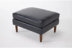 Grayson Leather Ottoman -Furniture Store 317457 blue leather ottoman detail 44