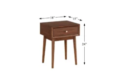 Leslie Mid-Century End Table -Furniture Store 317522 brown wood end table detail 44