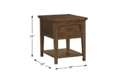 Leanor End Table -Furniture Store 317523 brown wood end table detail 45
