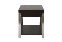 Nion End Table -Furniture Store 317545 brown wood end table back 82