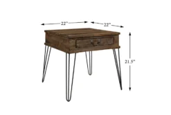 Pino End Table With Drawer And Hairpin Legs 10 Pino End Table With Drawer And Hairpin Legs -Furniture Store 317557 brown wood end table detail 45