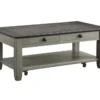Every Two Tone Brown/Grey Storage Coffee Table With Wheels -Furniture Store 317568 brown wood coffee table signature 01