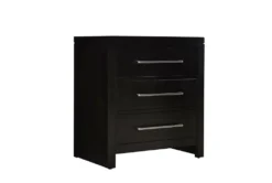 Leroy Black 28" 3 Drawer Nightstand