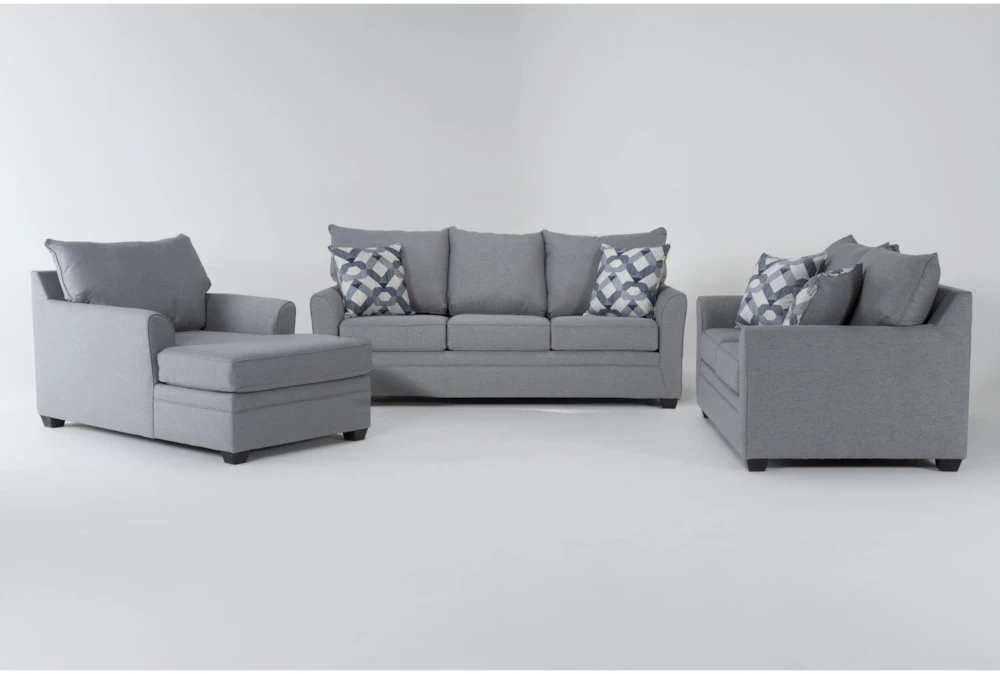 Jaylen Cement 85" Queen Sleeper Sofa, Loveseat & Chaise Set 3 Jaylen Cement 85" Queen Sleeper Sofa, Loveseat & Chaise Set
