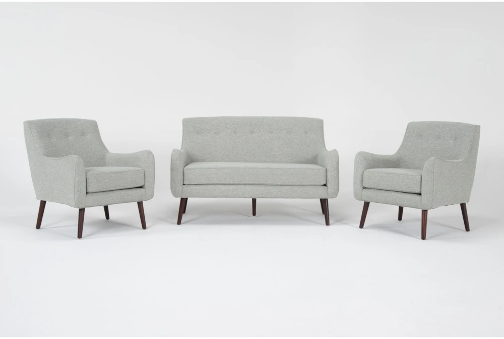 Kaycee Mist Settee With 2 Accent Chairs 3 Kaycee Mist Settee With 2 Accent Chairs