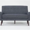 Kaycee Denim Settee 2 Kaycee Denim Settee -Furniture Store 318127 blue fabric settee signature 01