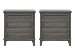 Candice II 3 Drawer Nightstand With USB & Power Outlets Set Of 2