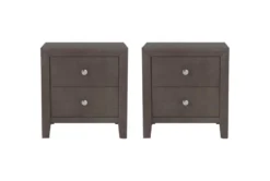 Eva Grey 2 Drawer Nightstand Set Of 2
