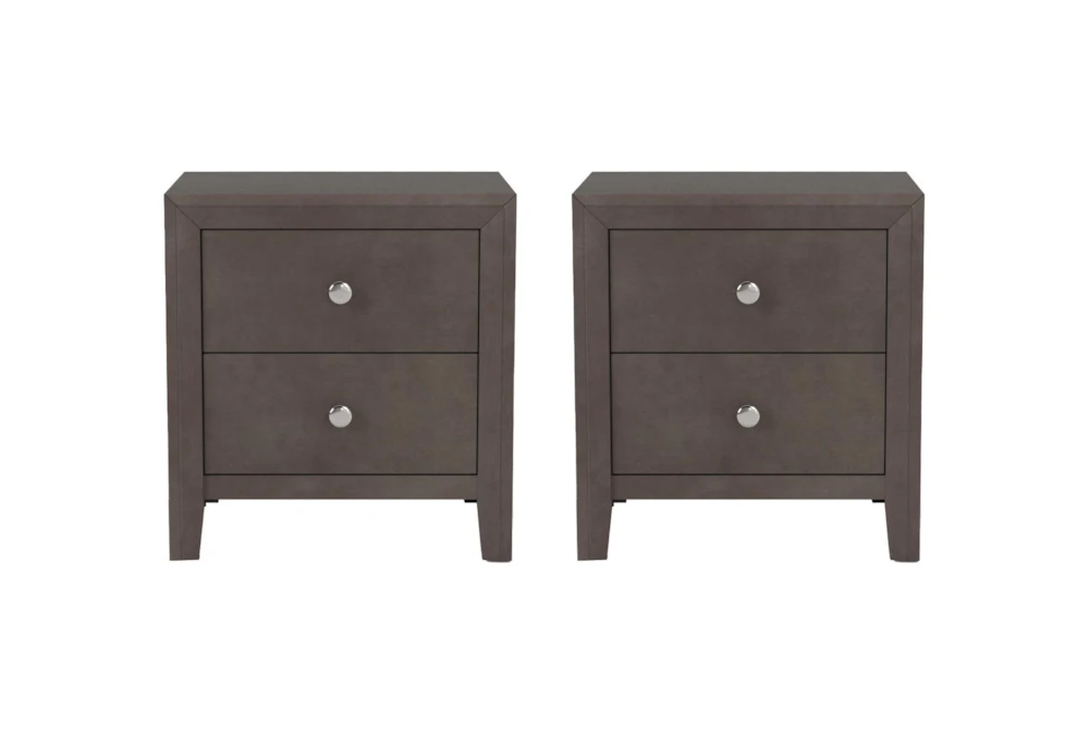 Eva Grey 2 Drawer Nightstand Set Of 2 3 Eva Grey 2 Drawer Nightstand Set Of 2