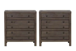 Rowan Espresso 3 Drawer Nightstand Set Of 2