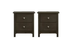 Zodiac Grey 2 Drawer Nightstand Set Of 2