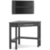 Corson Black L-Shaped Desk And Wall Shelf -Furniture Store 318593 black wood desk and hutch set signature 01