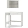 Highline White L-Shaped Desk And Wall Shelf
