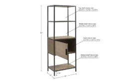 Darlen 48" Grey 3 Shelf Wood Bookcase With Storage Cabinet -Furniture Store 318636 grey wood bookcase detail 44