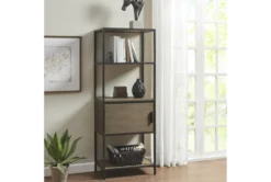Darlen 48" Grey 3 Shelf Wood Bookcase With Storage Cabinet -Furniture Store 318636 grey wood bookcase room 85