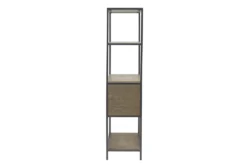 Darlen 48" Grey 3 Shelf Wood Bookcase With Storage Cabinet -Furniture Store 318636 grey wood bookcase side 14