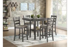 Willy 41" Counter Set For 4 -Furniture Store 318654 grey wood counter height set room 85