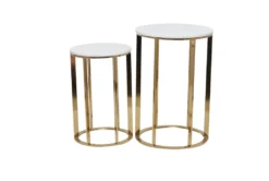 Set Of 2 Gold Metal Accent Tables -Furniture Store 320250 gold metal accent table back 82