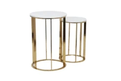 Set Of 2 Gold Metal Accent Tables -Furniture Store 320250 gold metal accent table material 76