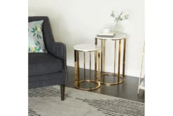 Set Of 2 Gold Metal Accent Tables -Furniture Store 320250 gold metal accent table room 85
