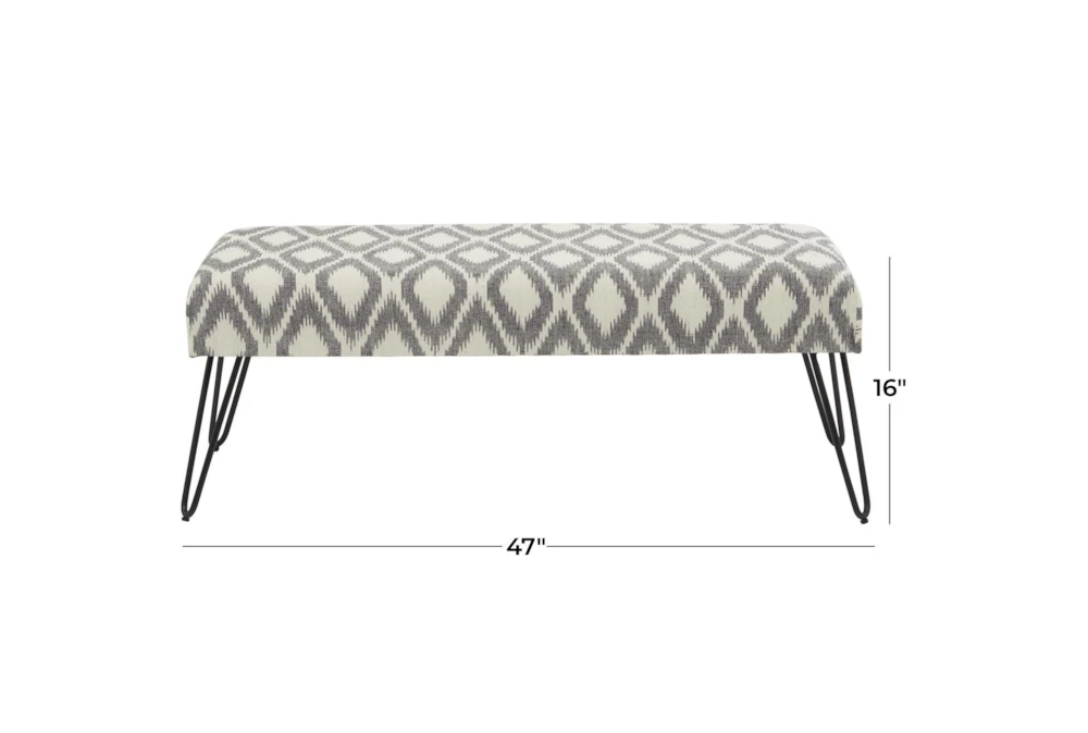 48" Bohemian Gray Metal Bench 4 48" Bohemian Gray Metal Bench - Image 2