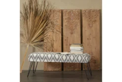 48" Bohemian Gray Metal Bench 11 48" Bohemian Gray Metal Bench -Furniture Store 320255 grey metal bench room 85