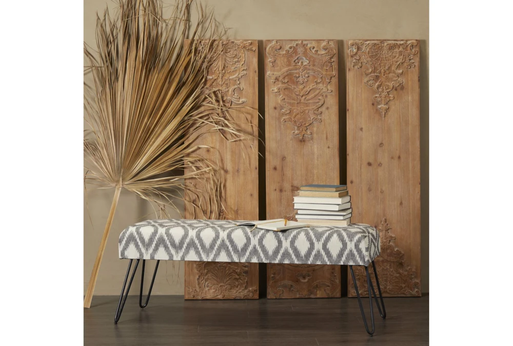 48" Bohemian Gray Metal Bench 7 48" Bohemian Gray Metal Bench - Image 5