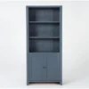 Westlawn 72" Blue Bookcase With Doors 1 Westlawn 72" Blue Bookcase With Doors -Furniture Store 320494 blue wood bookcase signature 01