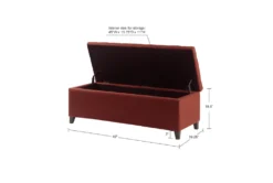Maia 49" Red Tufted Soft Close Storage Bench -Furniture Store 320514 storage 13