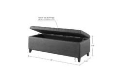 Maia 49"Charcoal Tufted Soft Close Storage Bench -Furniture Store 320517 storage 13