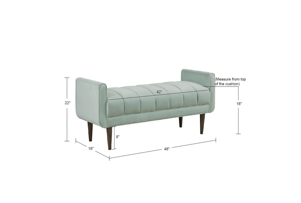 48" Seafoam Upholstered Modern Accent Bench 9 48" Seafoam Upholstered Modern Accent Bench - Image 7