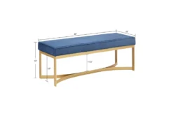 48" Loren Blue Upholstered Accent Bench With Metal Base -Furniture Store 320543 detail 47