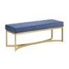 48" Loren Blue Upholstered Accent Bench With Metal Base -Furniture Store 320543 signature 01
