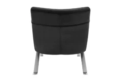 Tilda Black Velvet Chaise With Silver Base -Furniture Store 320642 black fabric chaise detail 47