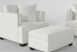Kiara II Queen Sleeper/Loveseat/Chair/Ottoman Set -Furniture Store 321057 white fabric living room set detail 45