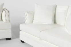 Kiara II Queen Sleeper/Loveseat/Chair/Ottoman Set -Furniture Store 321057 white fabric living room set detail 46
