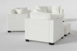 Kiara II Queen Sleeper/Loveseat/Chair/Ottoman Set -Furniture Store 321057 white fabric living room set side 19
