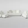 Kiara II Queen Sleeper/Loveseat/Chair/Ottoman Set -Furniture Store 321057 white fabric living room set signature 01