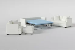 Kiara II Queen Sleeper/Loveseat/Chair/Ottoman Set -Furniture Store 321057 white fabric living room set sleeper 36